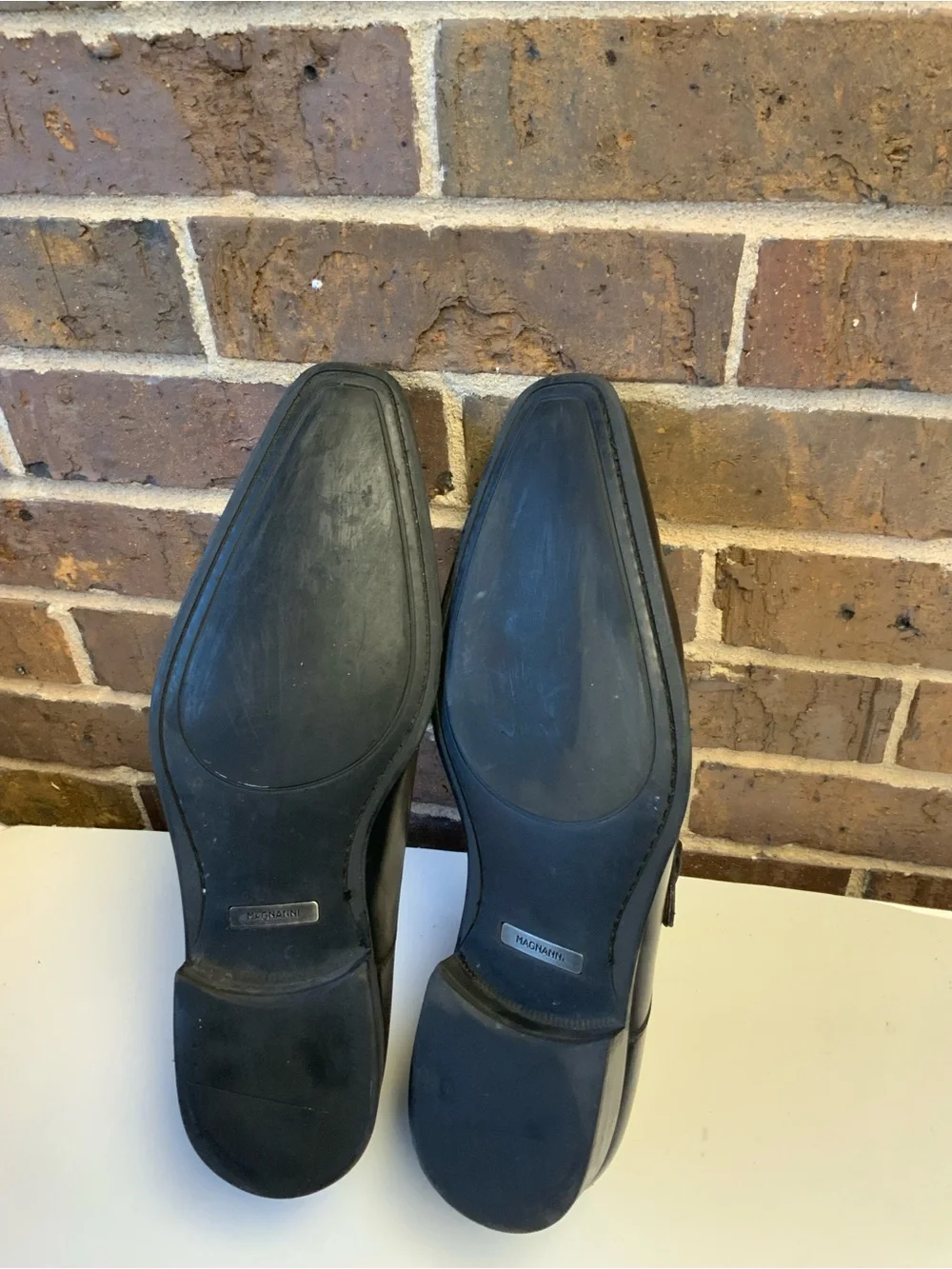 Magnanni Black Leather Single Monk Strap Shoe with Silver Buckle